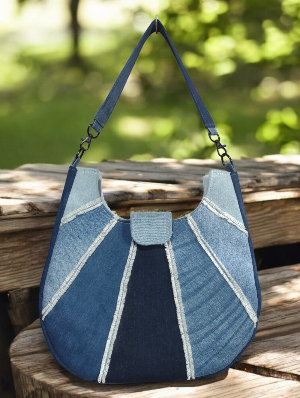 Handmade Upcycled Denim Patchwork Handbag